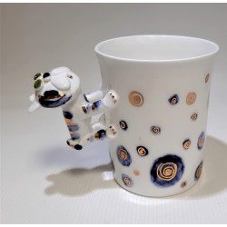 Porcelain cup with a tiger