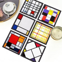 Kvadrato formos servetėlių komplektas „Piet Mondrian II“